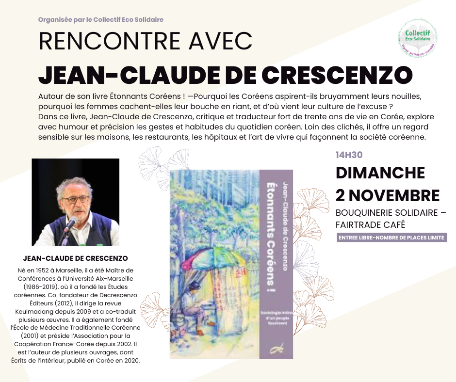Rencontre avec Jean-Claude de Crescenzo à la Bouquinerie Solidaire !